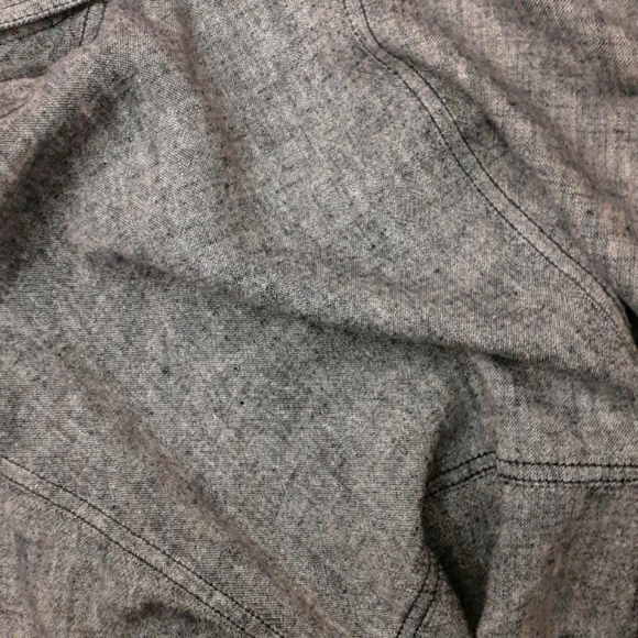 LINEN Jacket TOP Jacket Belted Navy White Loose Fit Size Medium P - Picture 6 of 6